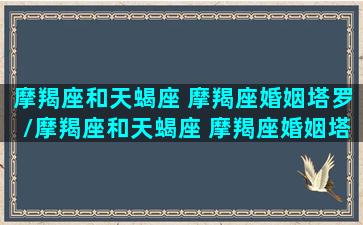 摩羯座和天蝎座 摩羯座婚姻塔罗/摩羯座和天蝎座 摩羯座婚姻塔罗-我的网站